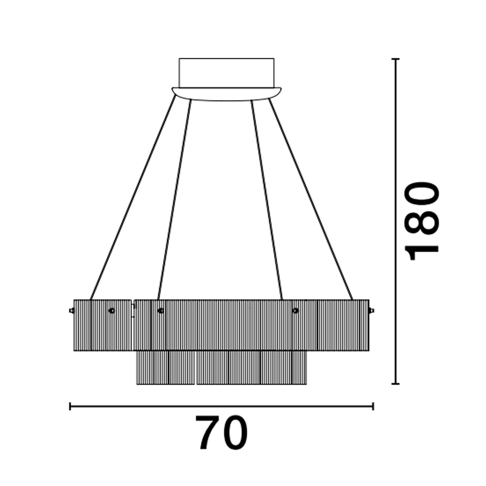 Design-Pendelleuchte Pauline Doppelzimmer schwarz mit Glas Ø 70cm Lyora 5212017445360