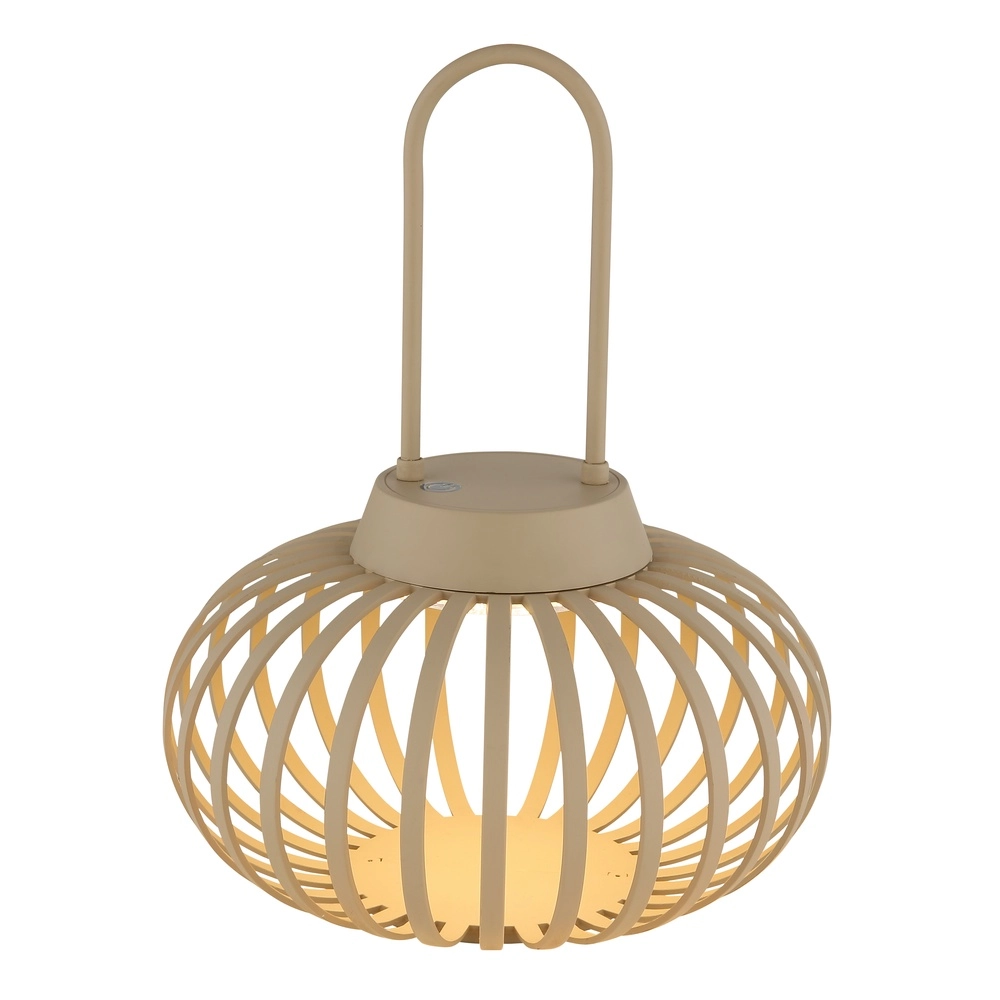 Moderne Tischleuchte Allegra Sand Braun Wiederaufladbar