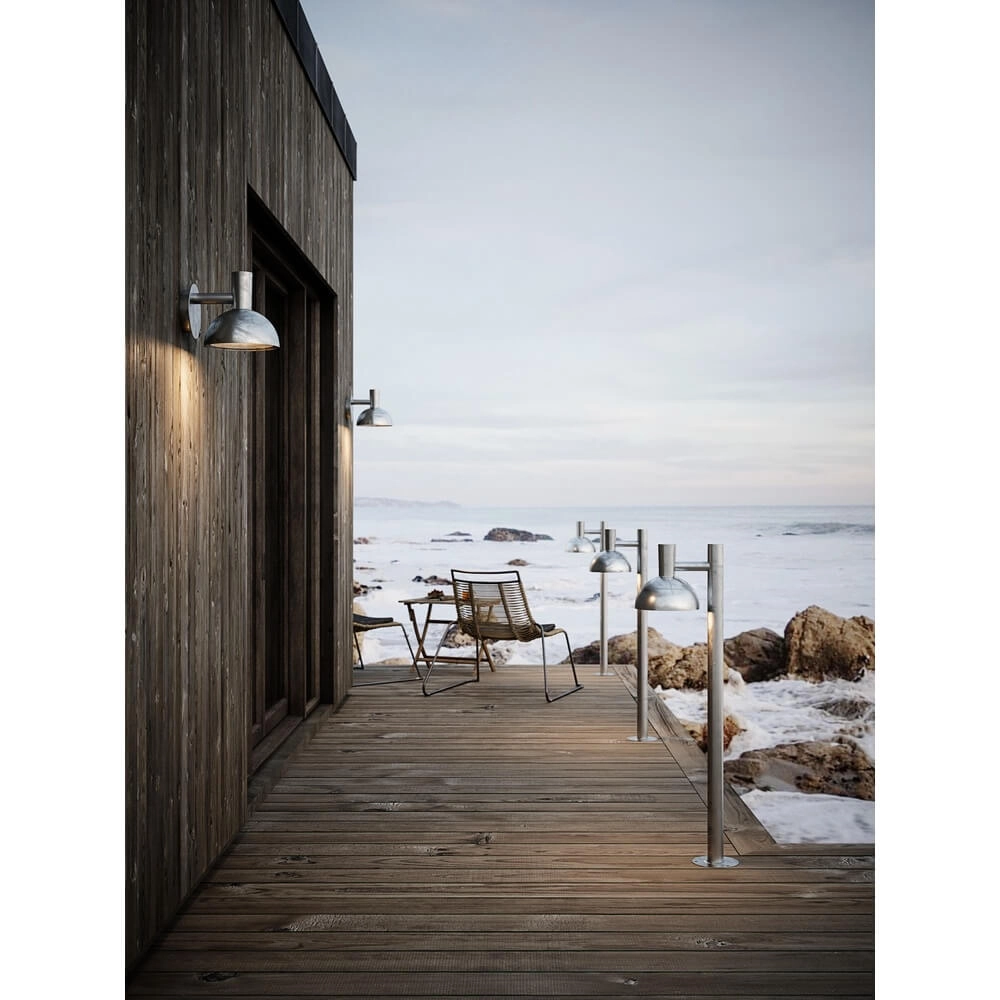 Zinkgraue Wandleuchte Arki Design nach unten Nordlux 5701581280274