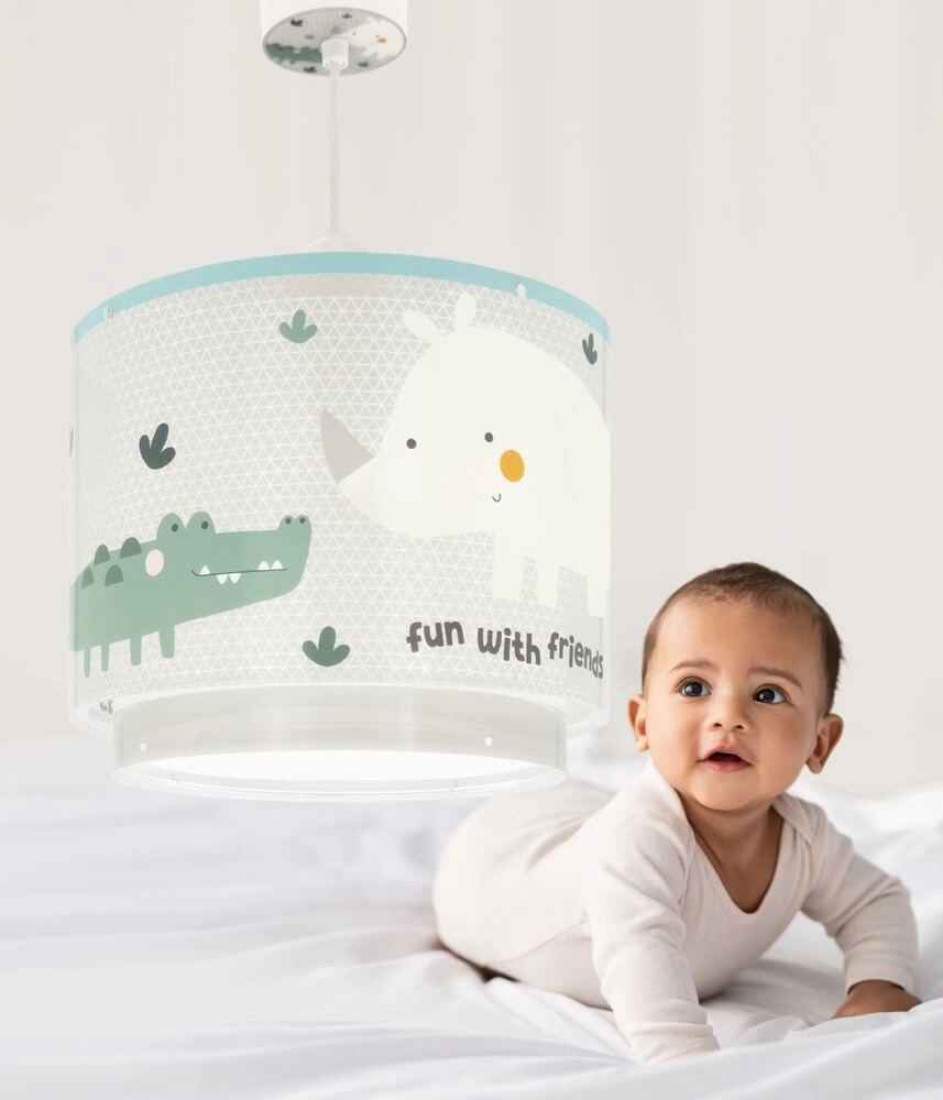 Kinderzimmer-Hängelampe Rhino & Croco Ø 26cm Dalber 8420406002729