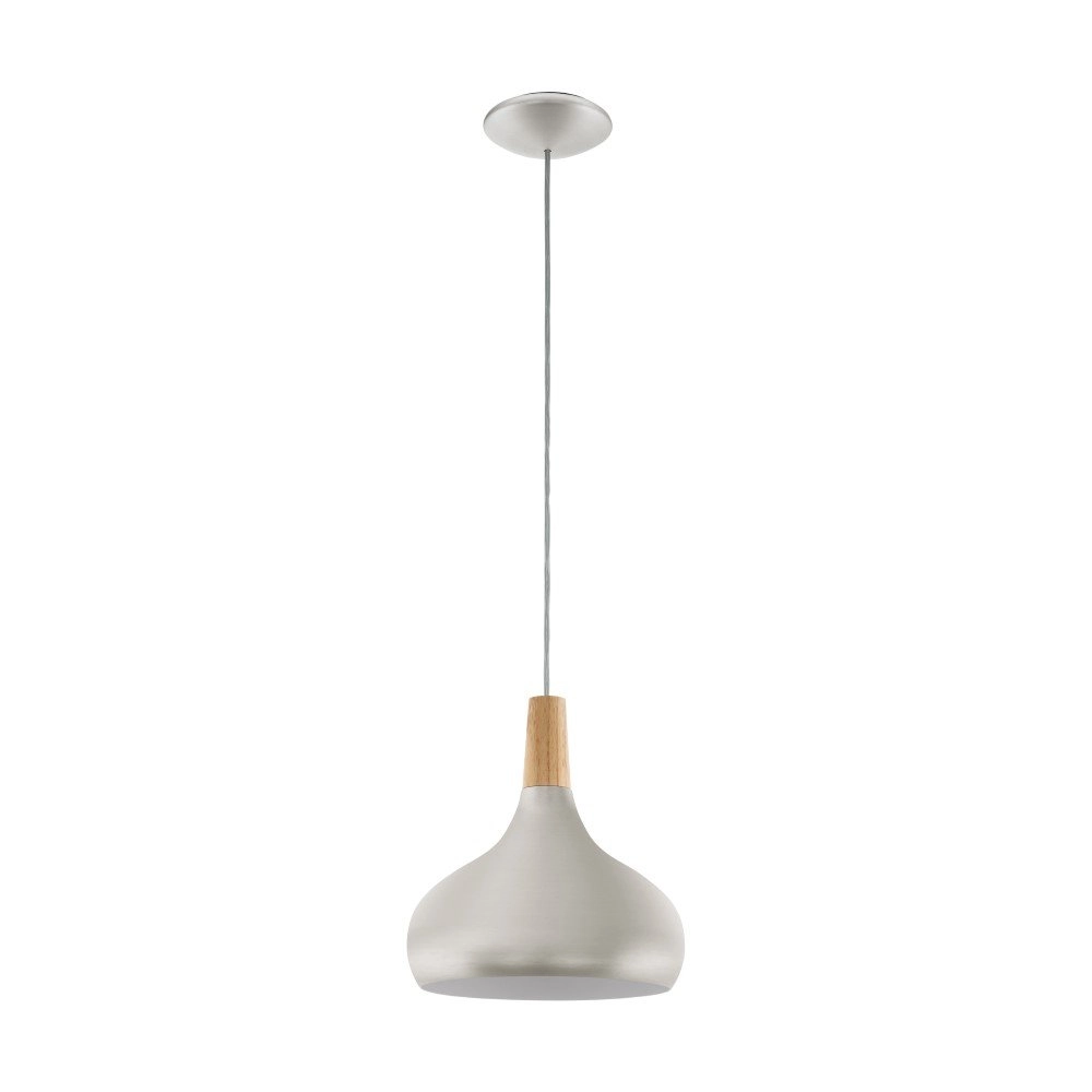Pendelleuchte Sabinar 28 cm edelstahl mit Holzbraun Eglo 9008606300006
