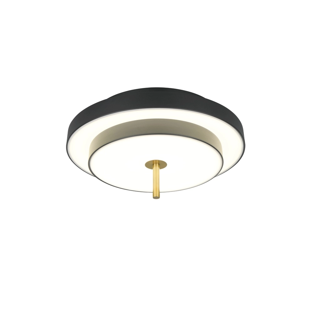Moderne Deckenleuchte Keaton schwarz mit gold Ø 40cm Trio 4017807653687