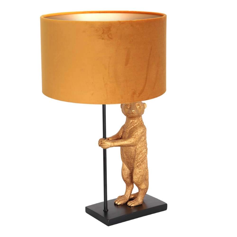 Tischlampe Animaux mit goldenem Samt