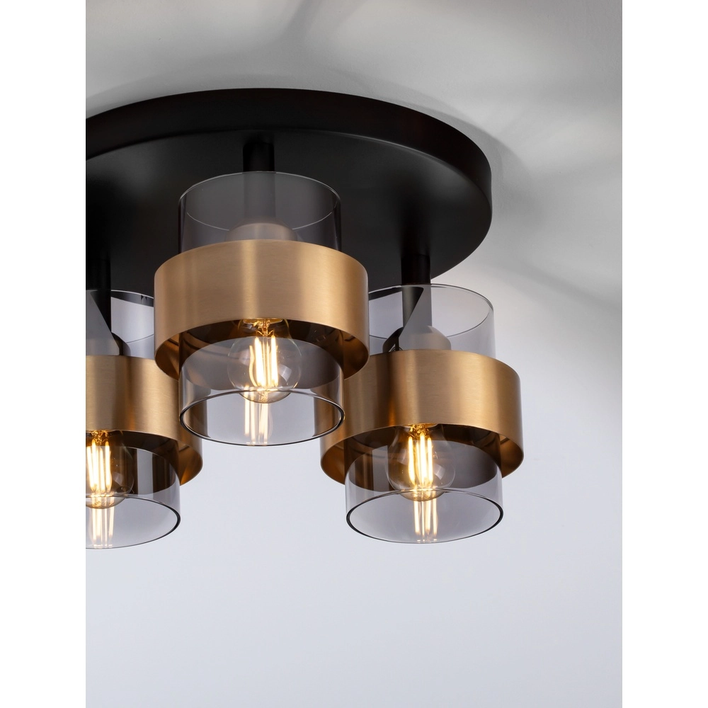 Deckenlampe Sianna Ø 37cm schwarz mit gold Lyora 5212017445452