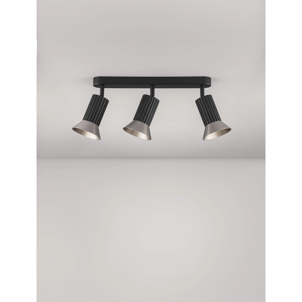 Deckenlampe Luvia 3-flammig schwarz mit bronze