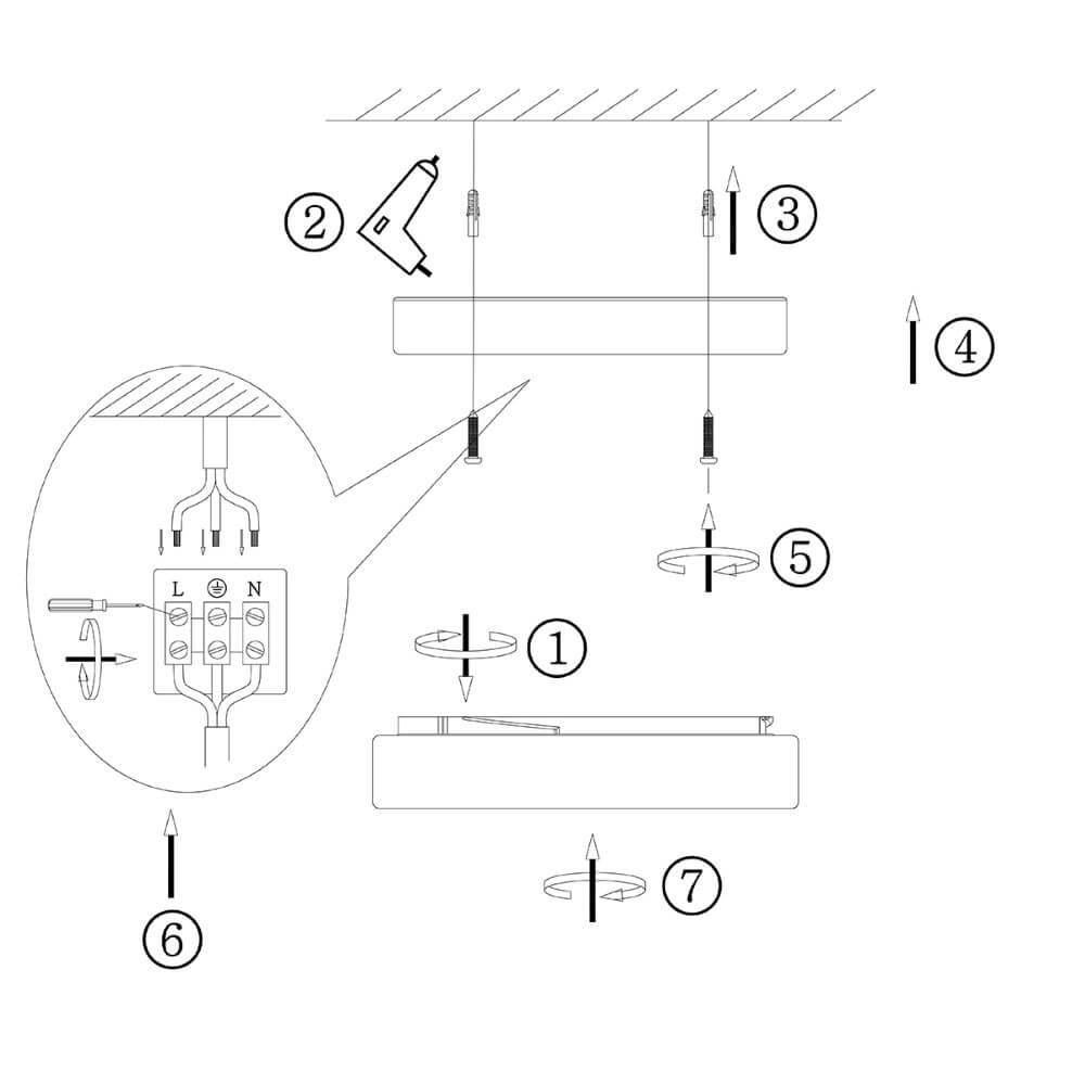 LED-Deckenlampe Ceiling 22 cm 2950K Metallgrau Steinhauer 8712746115284