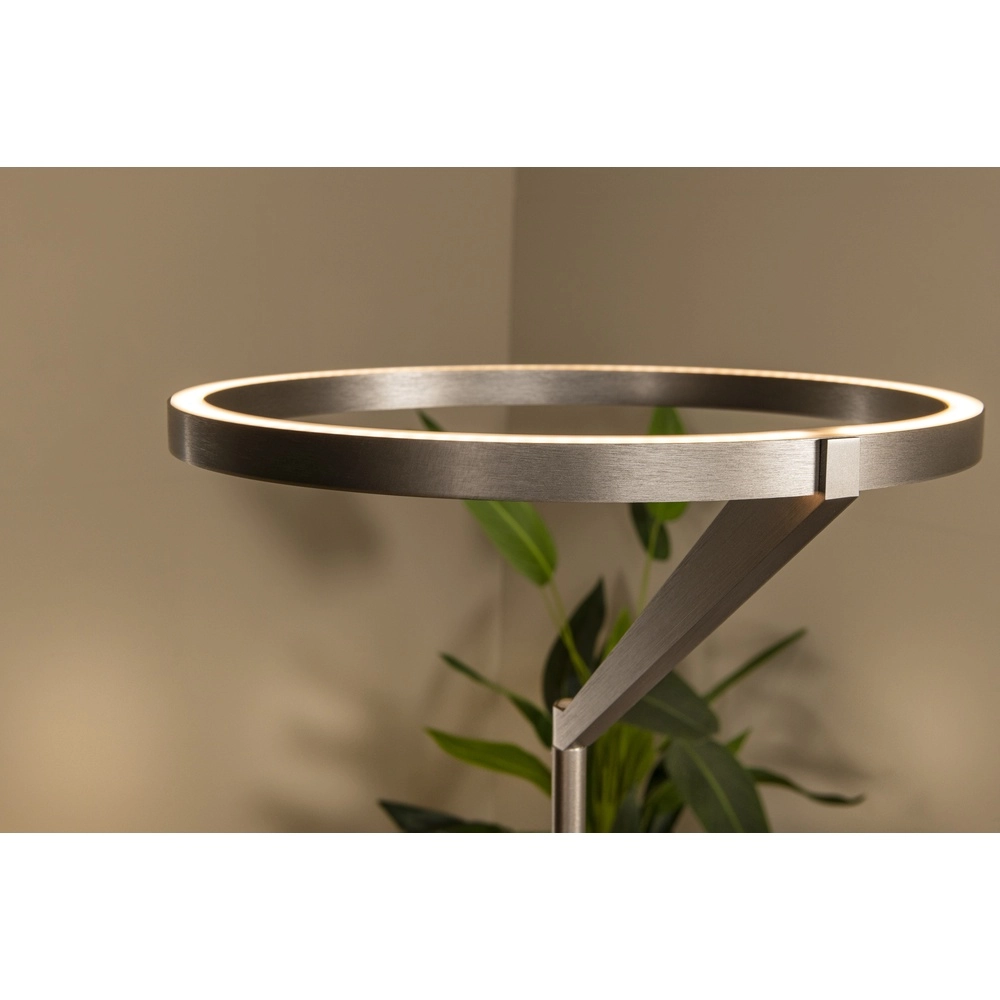 Elegante Stehlampe mit Leselampe Applause Gebürstetes Metall – LED Premium by Lucide 5411212221865