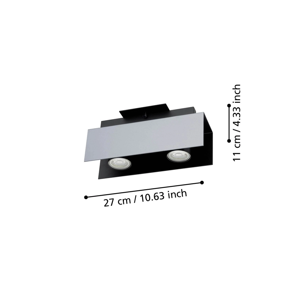 Deckenlampe Viserba 2-hell weiß und schwarz Eglo 9002759973957