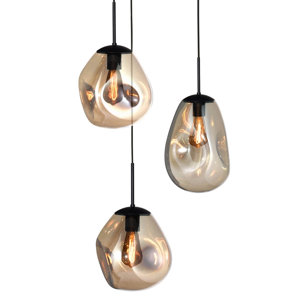 Pendelleuchte Lava 3x Goldglas Masterlight 8718121286426