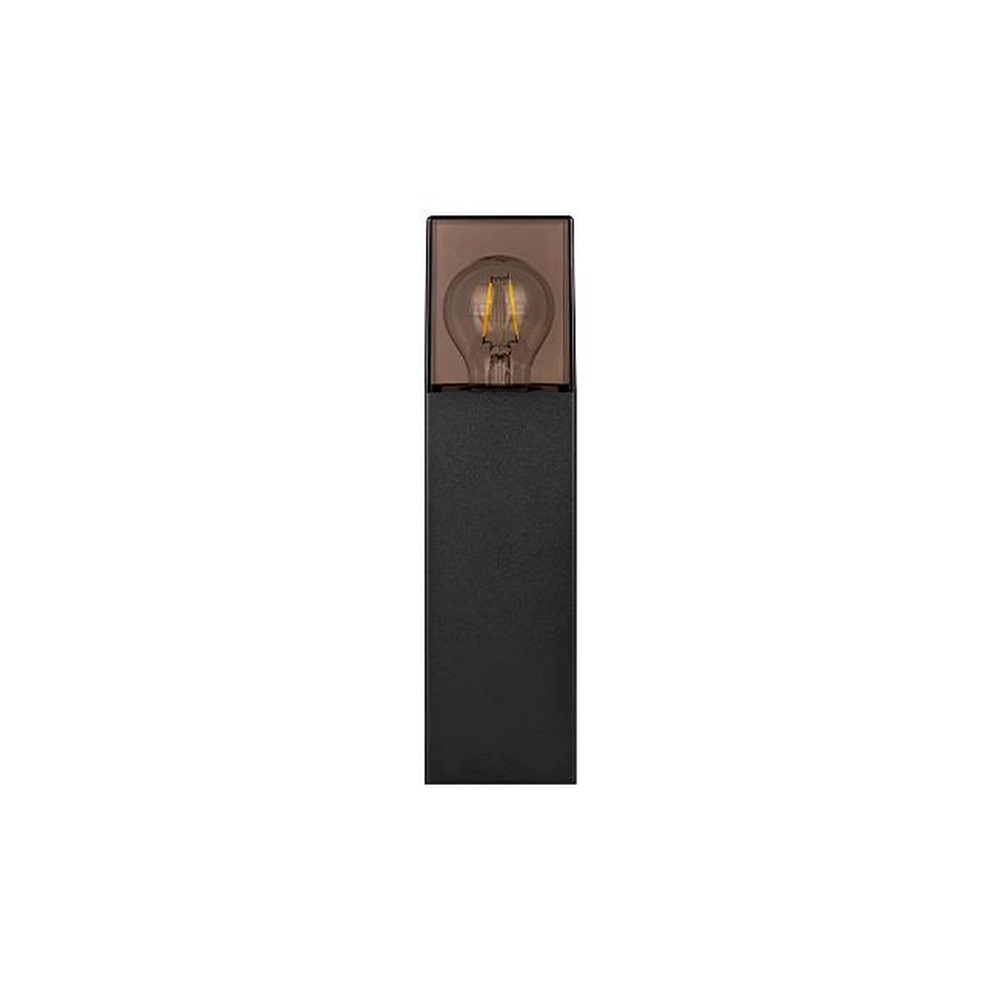 Moderne Gartenlampe Denver Schwarz mit Rauchglas 30 cm Lyora 5904703019589
