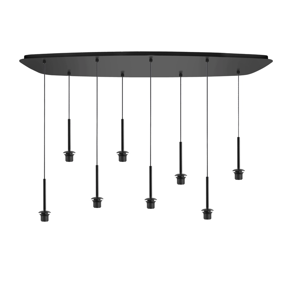 Pendelleuchte Bellini 8-flammig schwarz mit Rauchglas Highlight