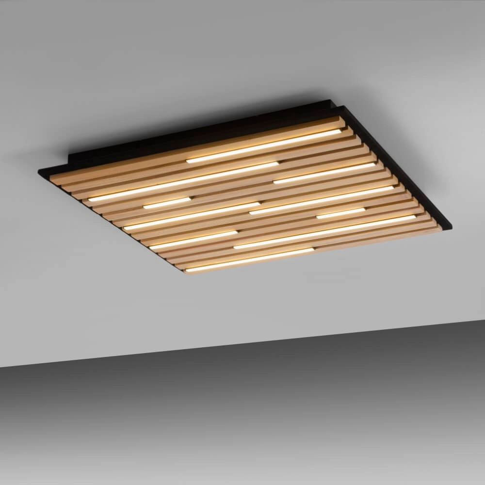 Quadratische Deckenleuchte Q-Akustik Holz Paul Neuhaus 4012248385388