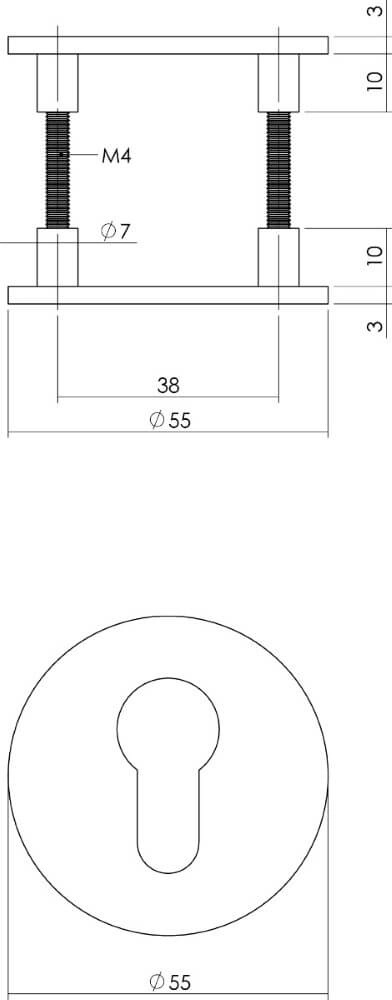 Magnet-Rosette Tira Zylinderloch Edelstahl rund Intersteel 8714186444467