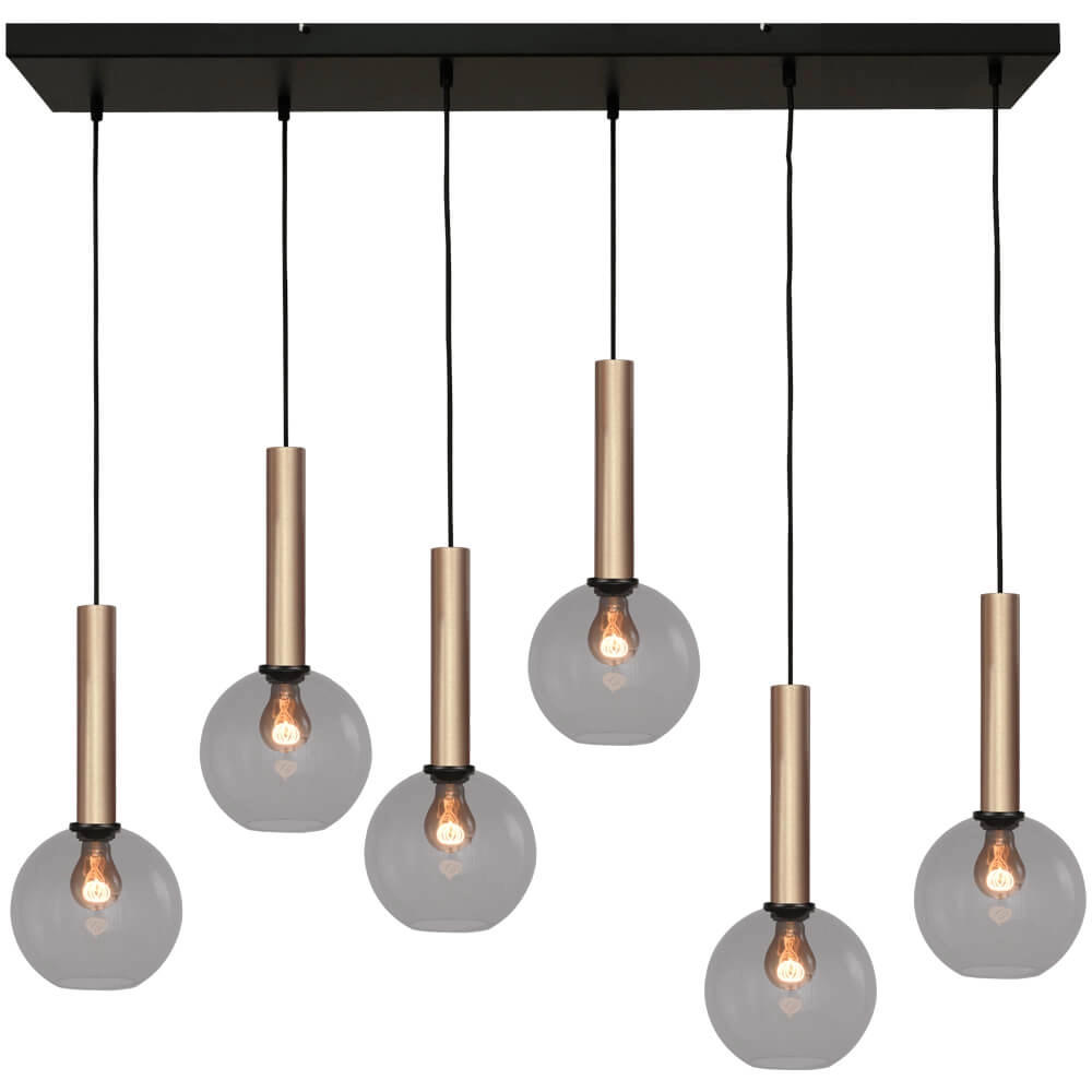 Hängelampe mit 6 Leuchten Bella 2 mit Rauchglas