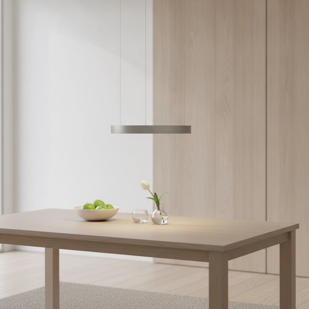 Runde Pendelleuchte Perrine silbergrau Ø 40cm