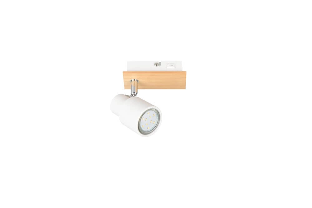 Design-Wandleuchte Pierre weiß mit Holz Trio 4017807638141