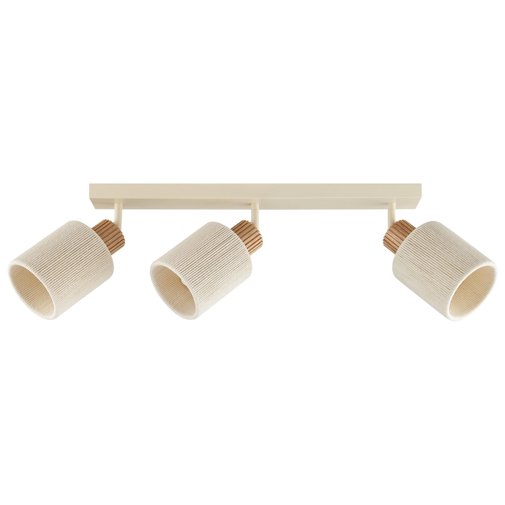 Deckenlampe Arlo Sandbraun mit Holz-3-Lampen Brilliant 4004353477058