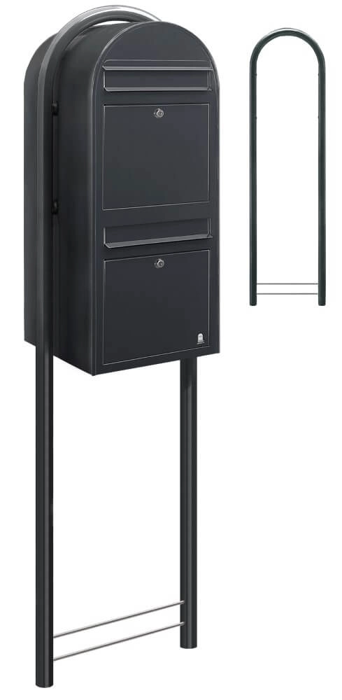 Briefkasten Duo 7016 i Dunkelgrau Bobi 6417237014146