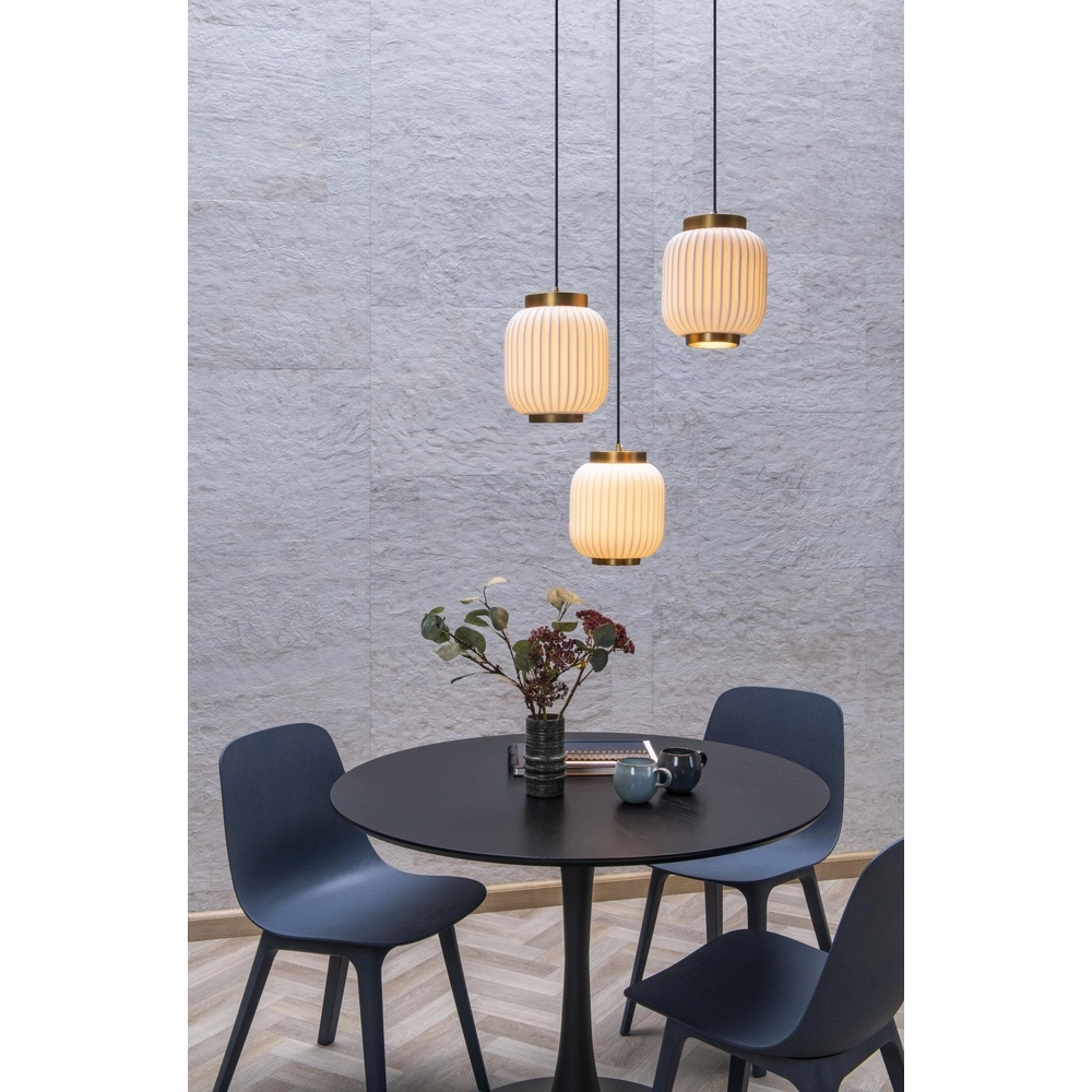 Design-Pendellampe Gosse 3-helles Gold mit Weiß Lucide 5411212134189