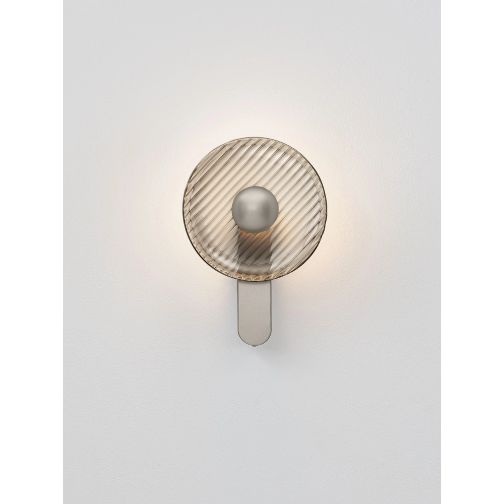 Design-Wandlampe Lavina silbergrau mit Rauchglas Ø 25 cm Lyora 5212063501409