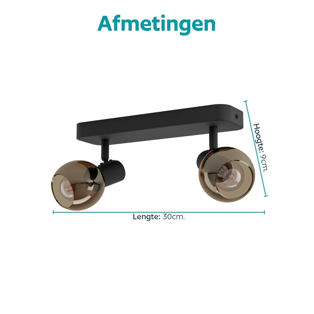 Deckenlampe Castellazo 2-Licht Schwarz