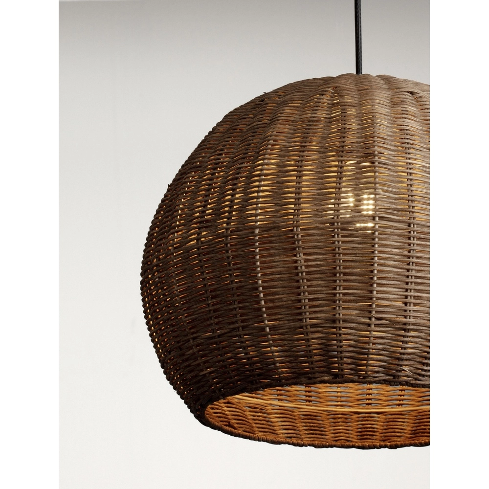 Pendellampe Rielo Schwarz mit Rattan Lyora 5212017487957