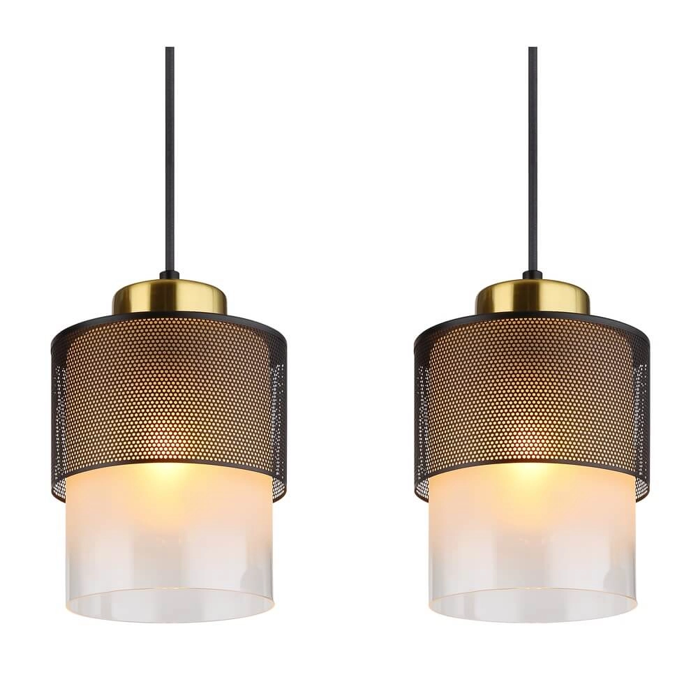 Pendelleuchte Olga 4-flammig schwarz mit Mesh Globo 9007371455485
