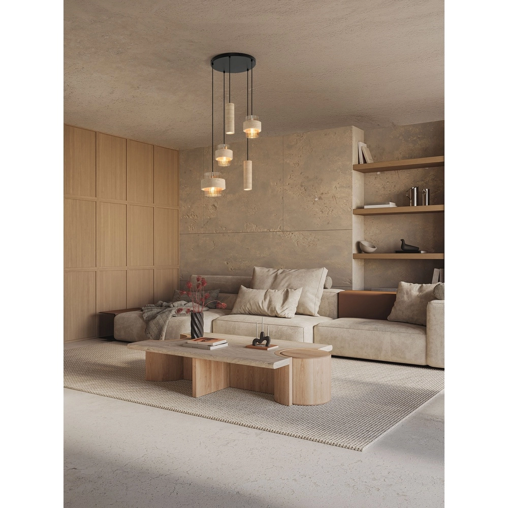 Moderne Pendellampe Melony Sandbraun