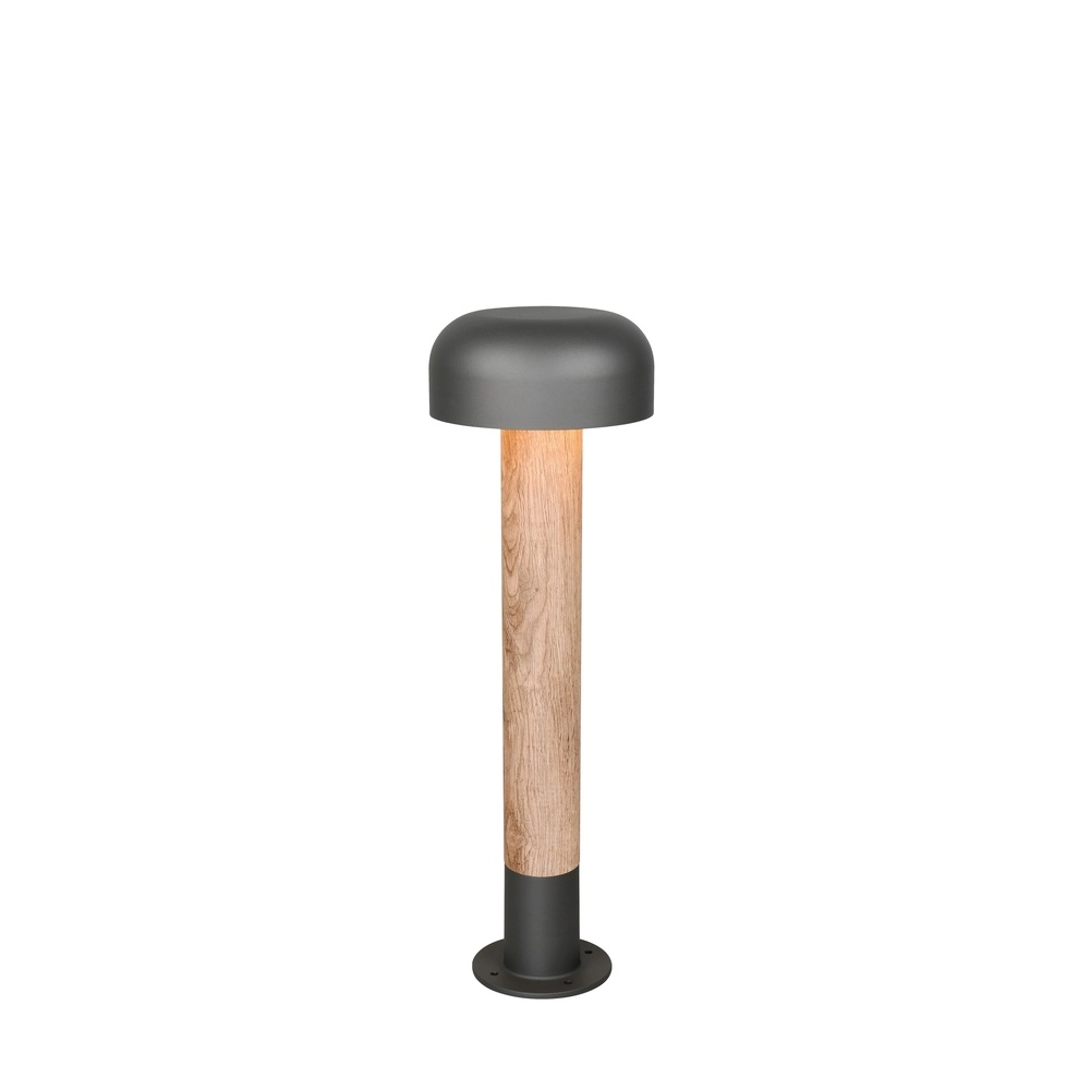 Gartenleuchte Fraser grau mit Holz 54cm