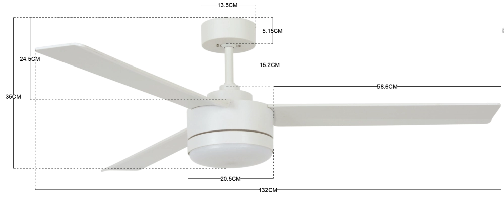 Weißer Ventilator mit Lampe Lagoon Ø 132cm IP55 Beacon 9333509136514