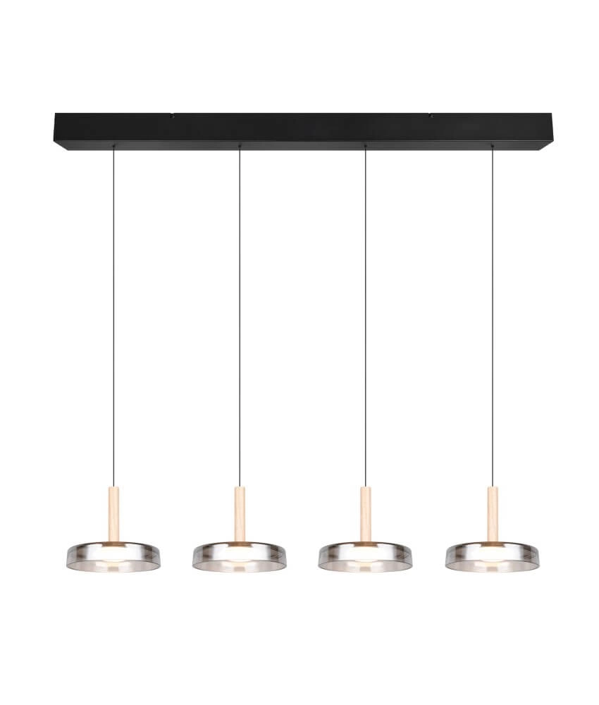 4-flammige LED-Hängelampe Celeste Rauchglas Trio 4017807616903