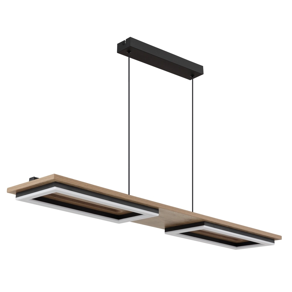 Design-Deckenlampe Bruce Schwarz mit Holz Globo 9007371592111