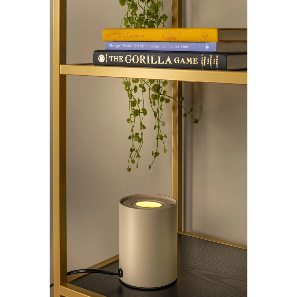 Design-Tischlampe Tube taupe Lucide 5411212221926