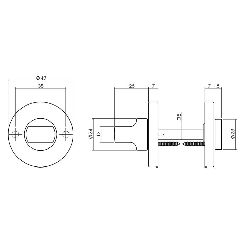 Verschluss der Toilette Tira Chrom matt Intersteel 8714186056059