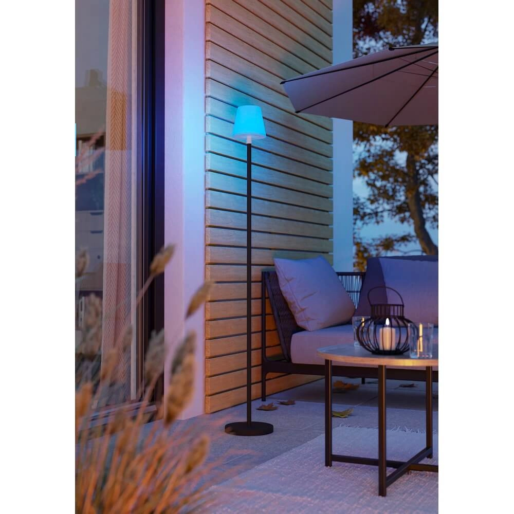 Design-Terrassenleuchte Montapalma Schwarz mit weißem Kegel Eglo 9002759758882