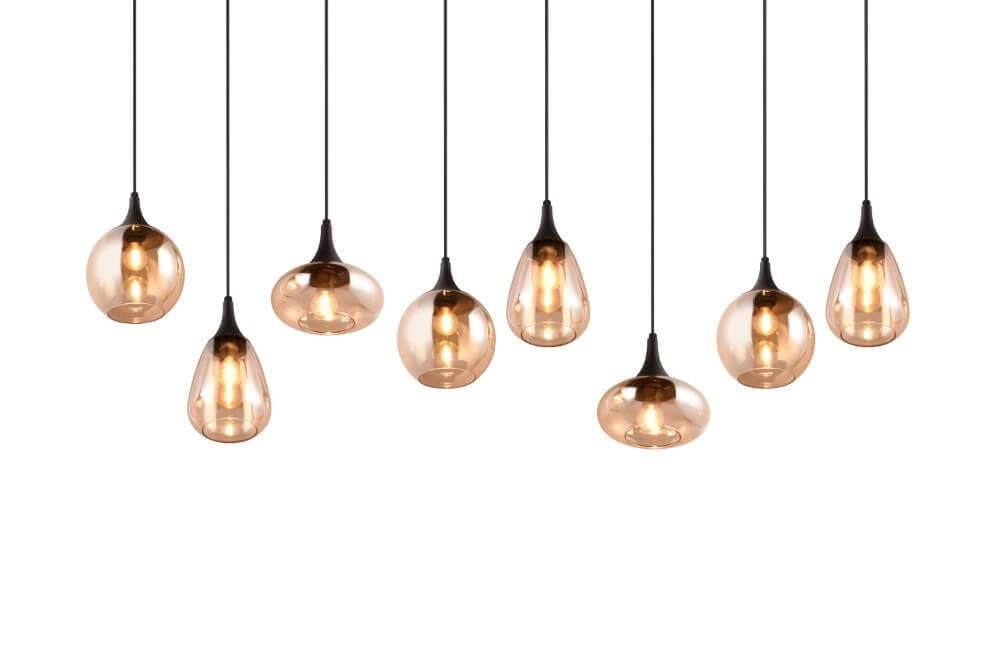 Hängelampe mit 8 Leuchten Lumina mit Braunglas Trio 4017807577679