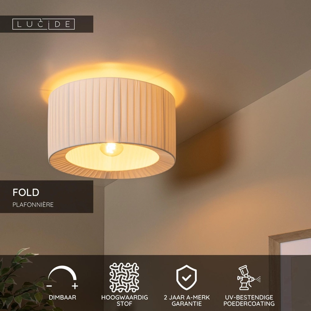 Weiße Deckenlampe Fold Ø 40cm-Design Lucide 5411212212108