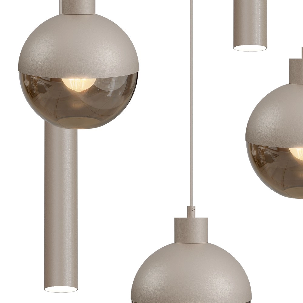 5-Licht Pendellampe Opera Ø 50cm beige terra Masterlight 8718121424323