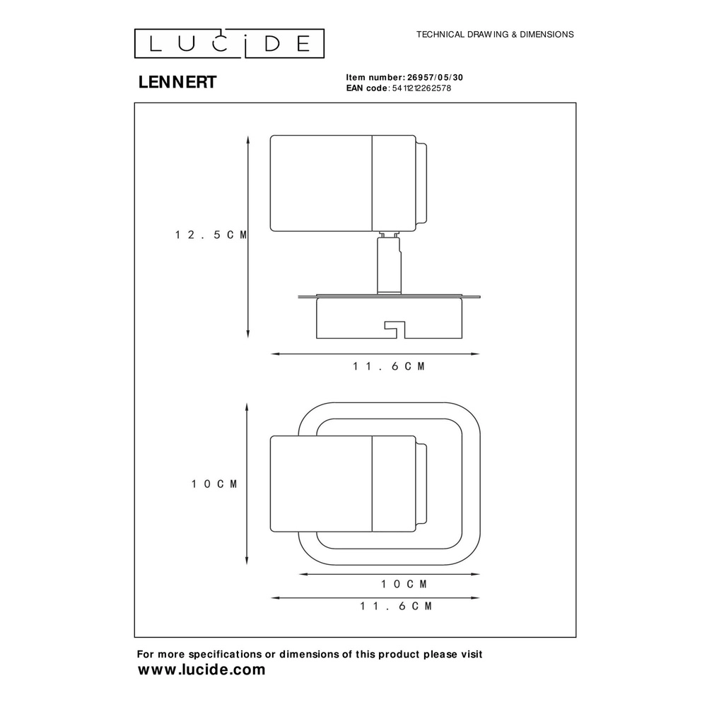 Deckenscheinwerfer Lennert Schwarz Lucide 5411212262578