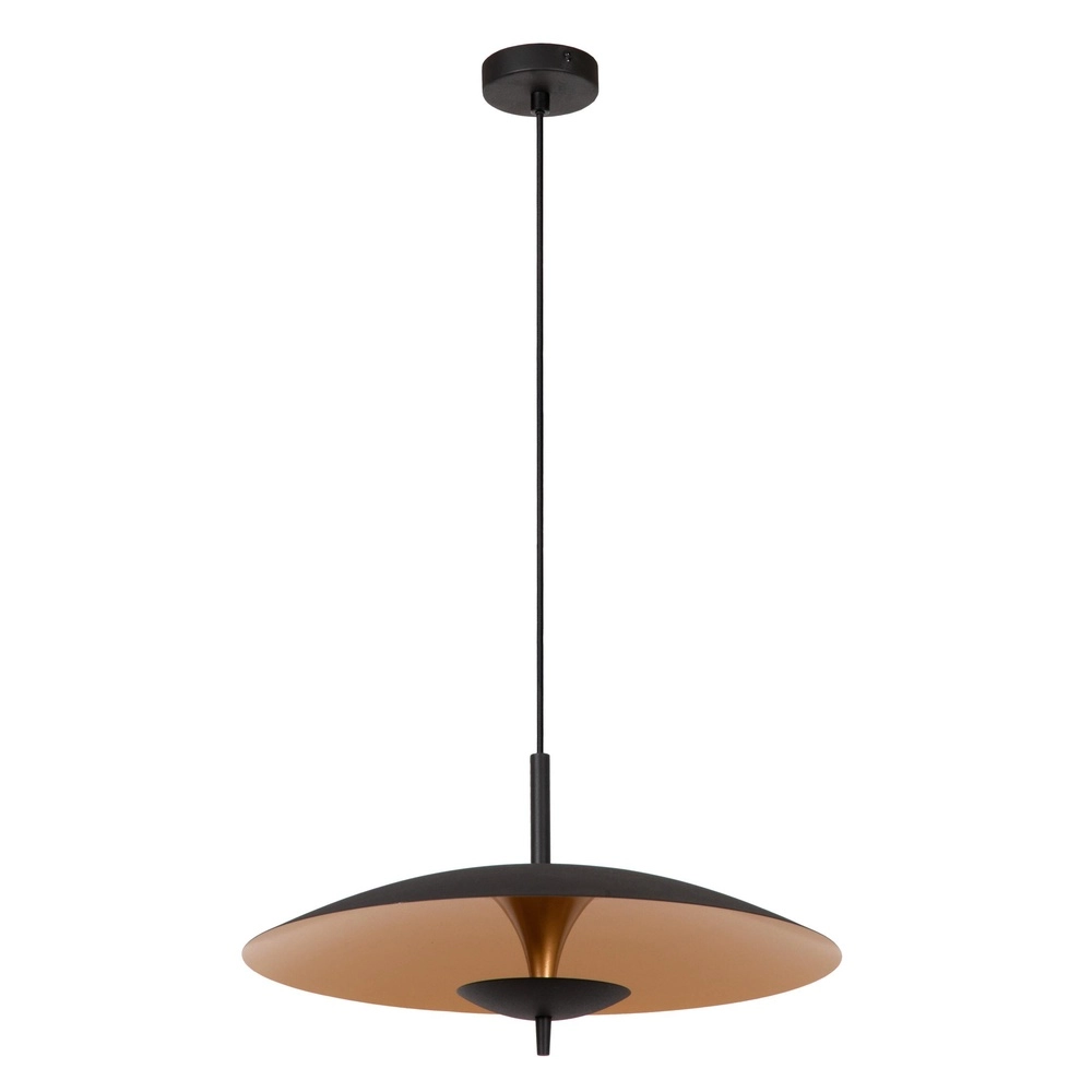 Design-Pendellampe Vulcan Gold mit Schwarz