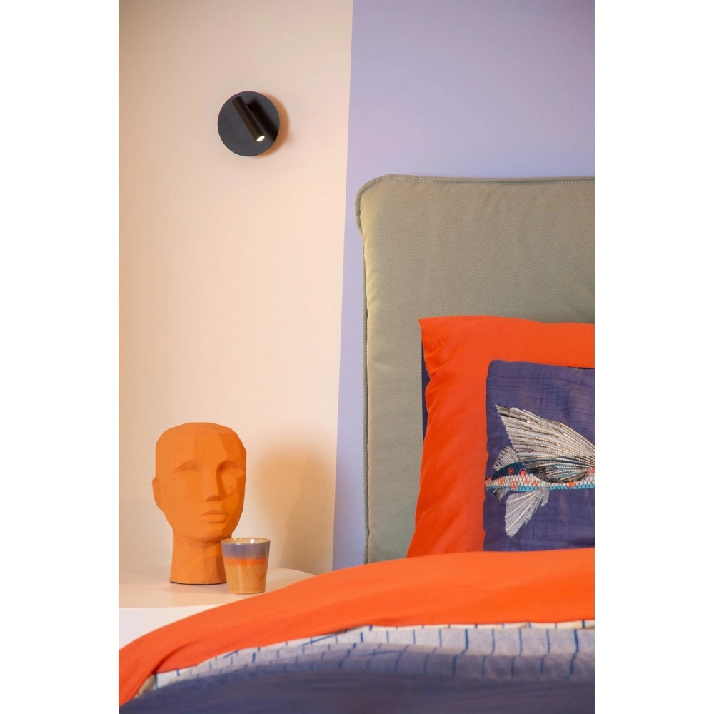 Magnetische Wandlampe Jolijn Wiederaufladbare schwarze Nachttischlampe Lucide 5411212771353