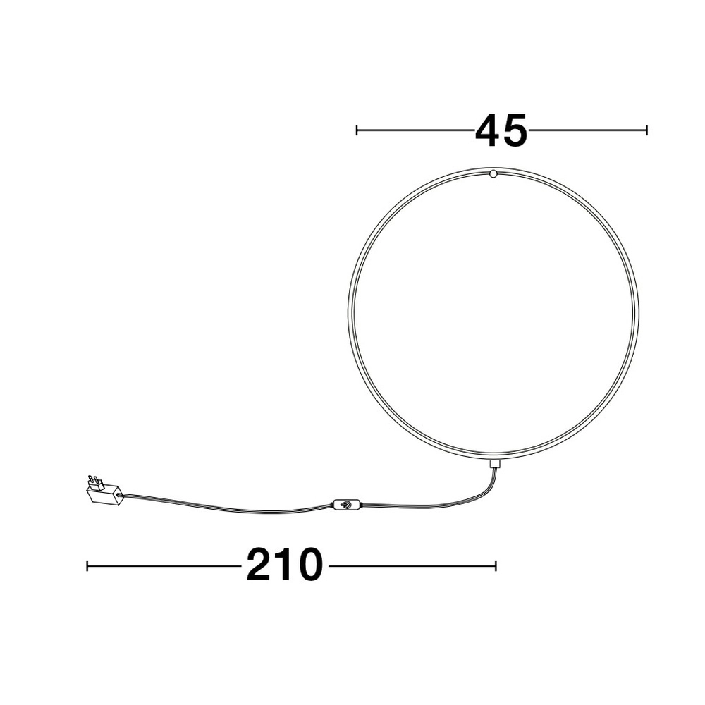 Stehlampe Ring schwarz Ø 45cm Lyora 5212017428134