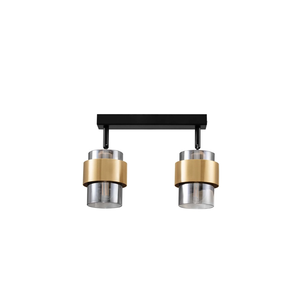 Deckenlampe Sianna 2-flammig schwarz mit gold Lyora 5212017452603