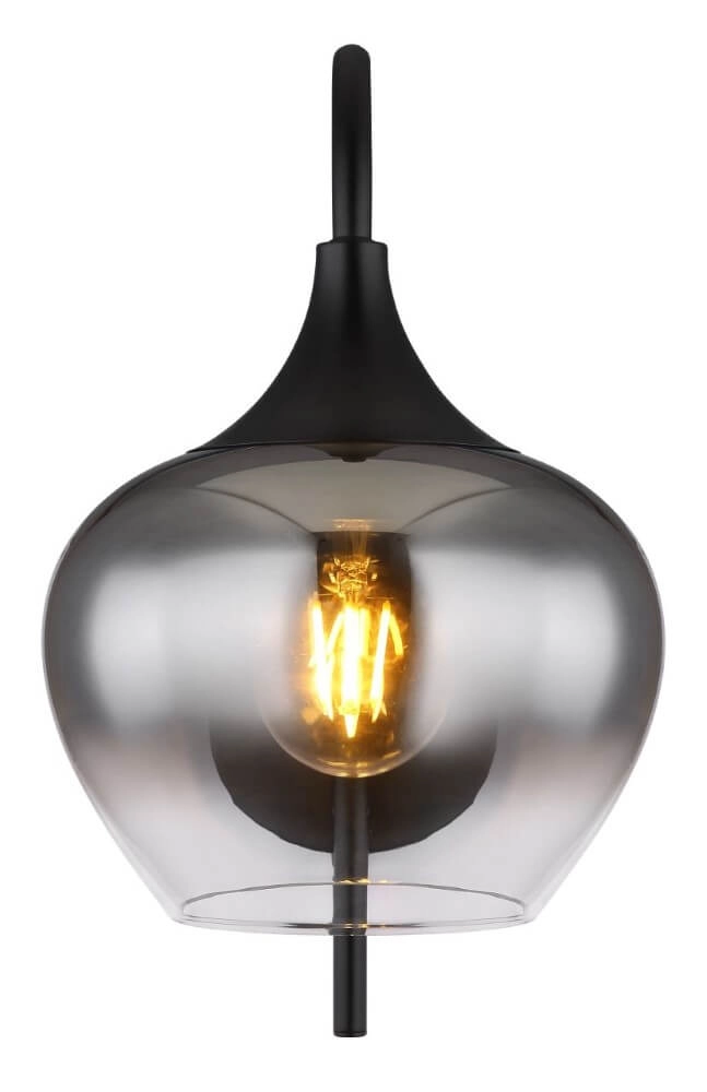 Schwarze Wandlampe Maxy mit Rauchglas Globo 9007371451418