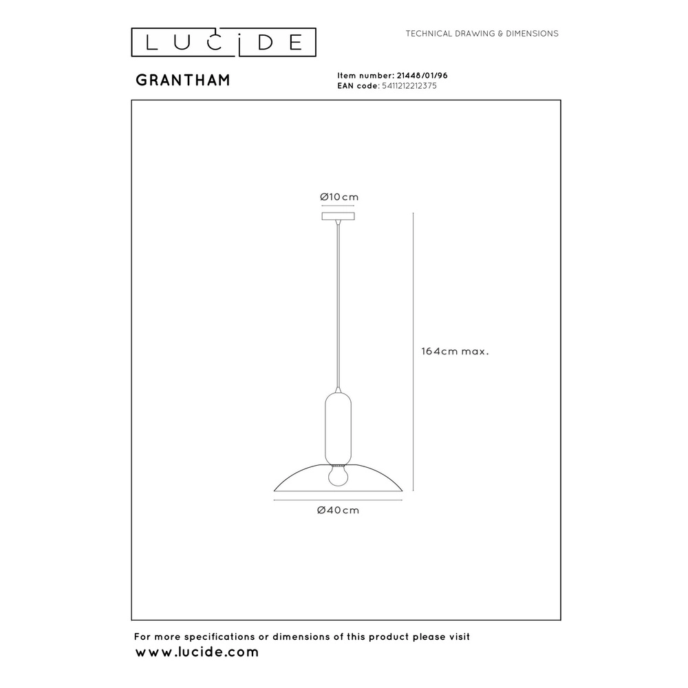 Pendellampe Grantham Kaffeebraun Lucide 5411212212375
