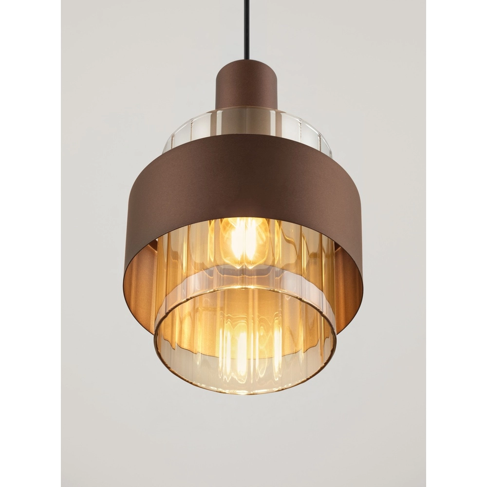 Moderne Pendellampe Serena Kaffeebraun Ø 18,5 cm Lyora 5212063501133