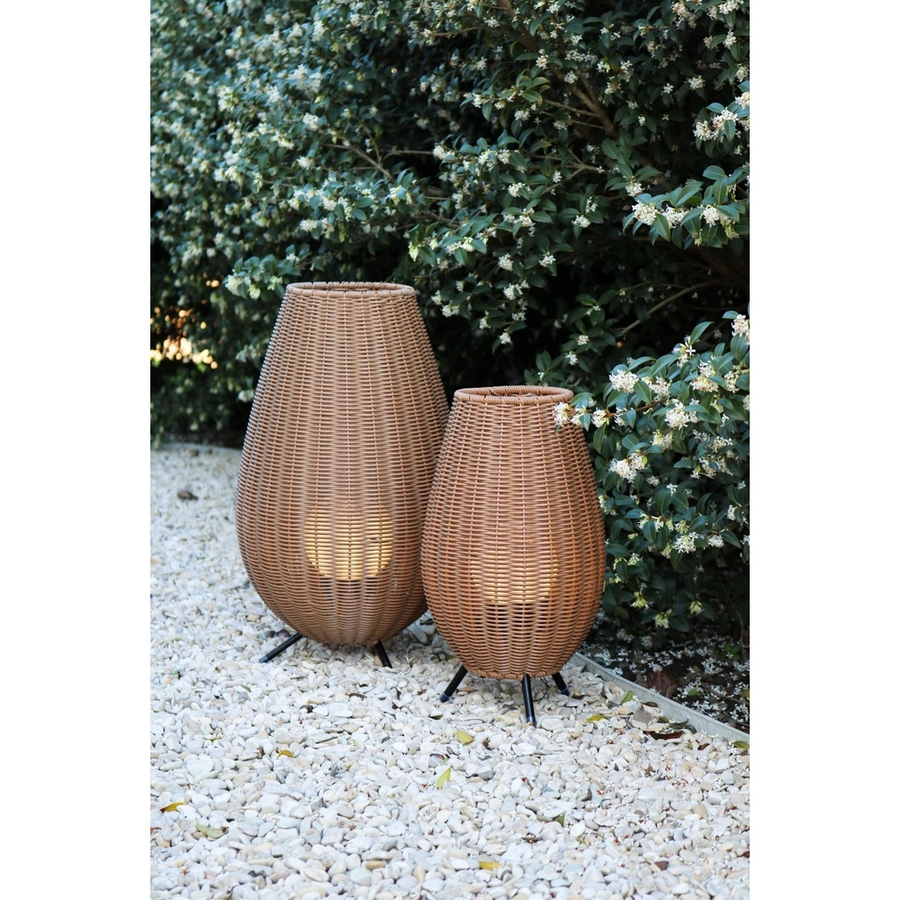Wiederaufladbare Tischlampe Colin Ip44 Rattan Lucide 5411212031839