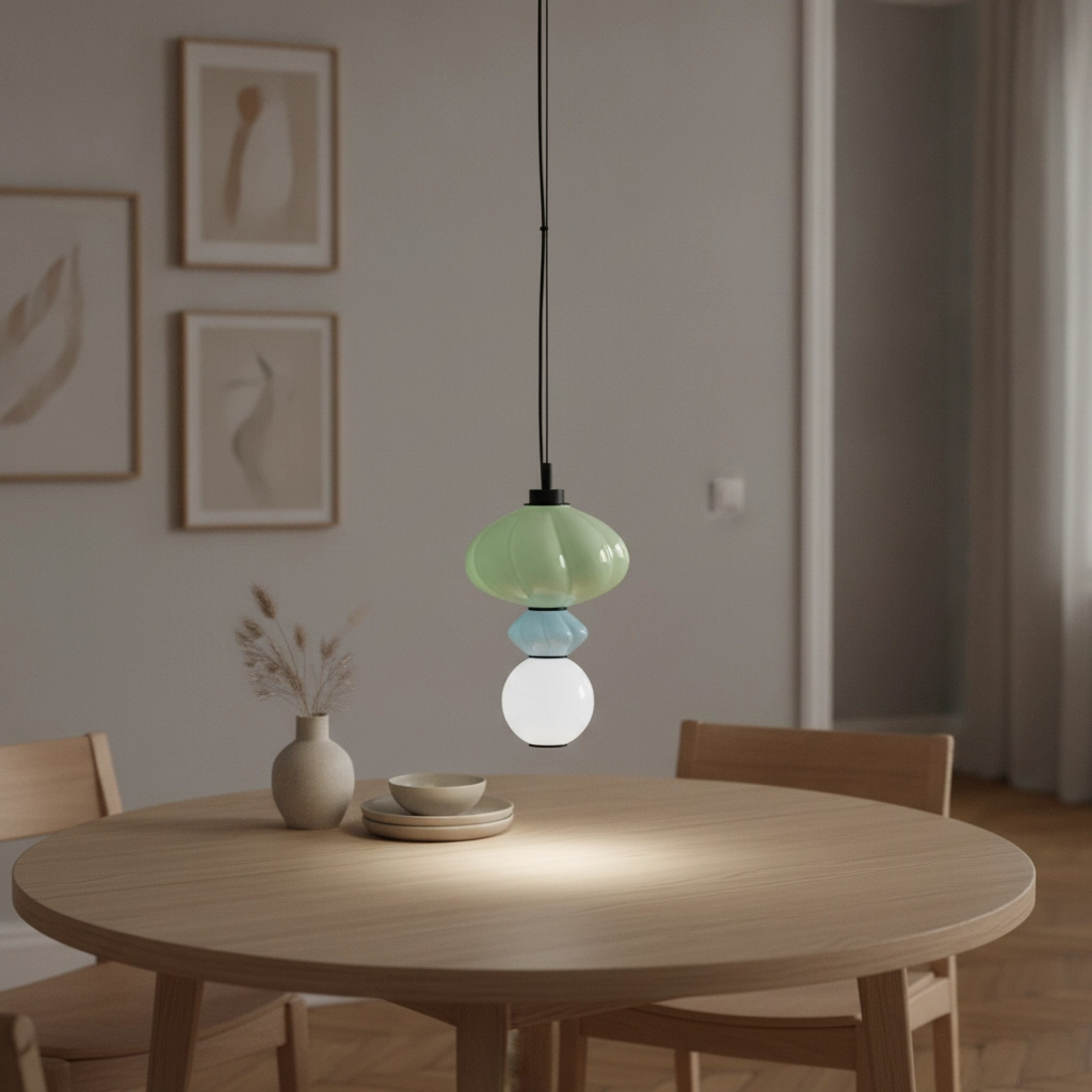 Pendelleuchte Oneta grün - blau -weiß