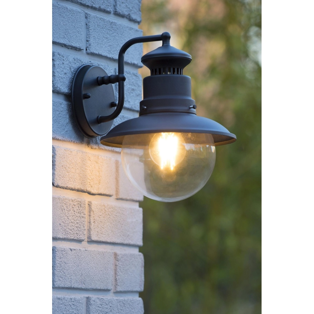 Klassische Wandlampe Figo Schwarz Lucide 5411212114389