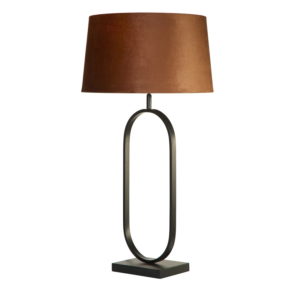 Tischlampe Modish schwarz mit orangefarbener Kapuze Searchlight 5053423306254